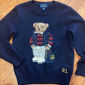 Polo by Ralph Lauren Navy Sweater with Bear Design